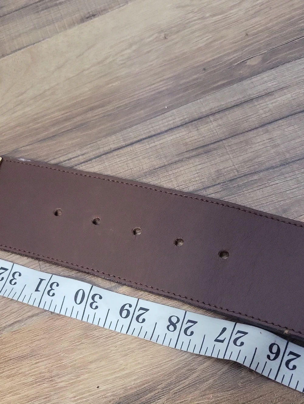 LINEA PELLE MIRA K Designer Brown Wide Ornate Brushed Gold Buckle Belt